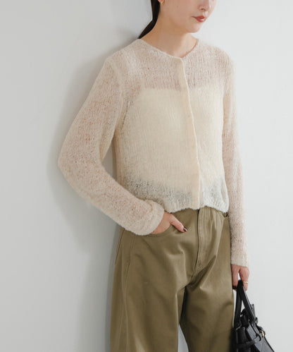 透視針織短款開衫