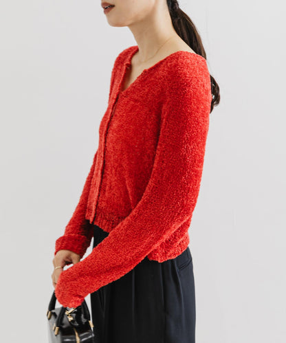 透視針織短款開衫