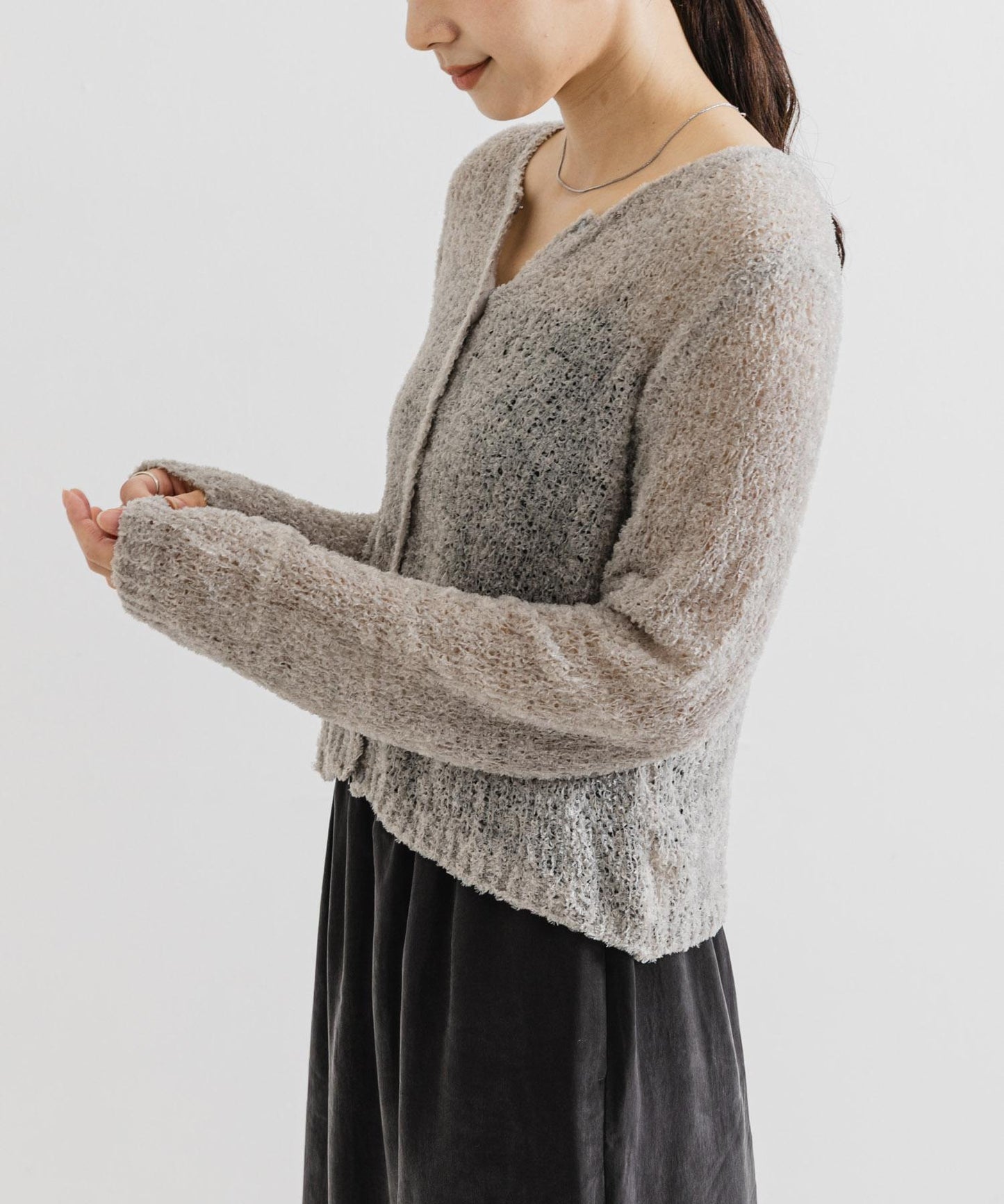 透視針織短款開衫