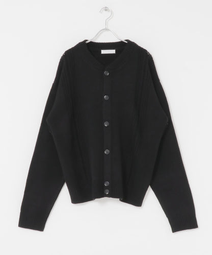 鏤空麻花針織開衫