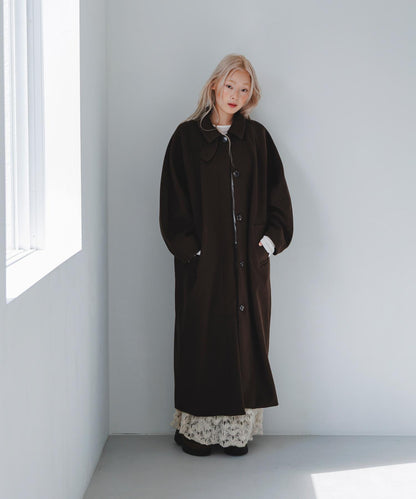 翻領繭型長款大衣