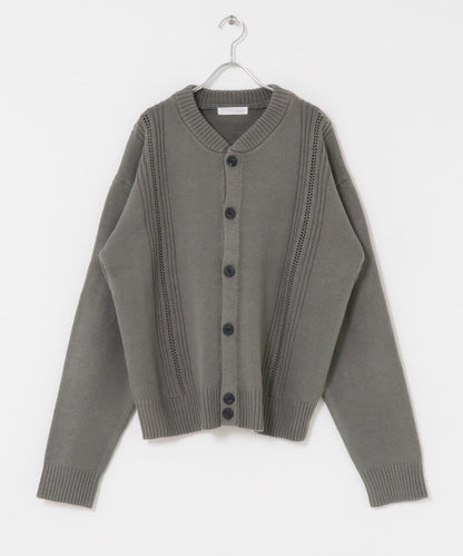 鏤空麻花針織開衫