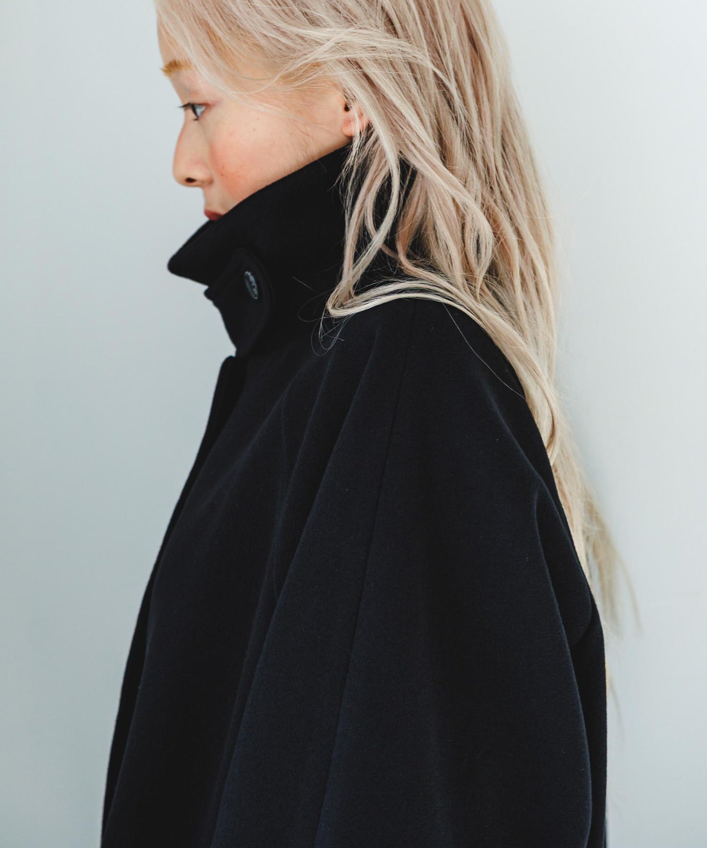 翻領繭型長款大衣