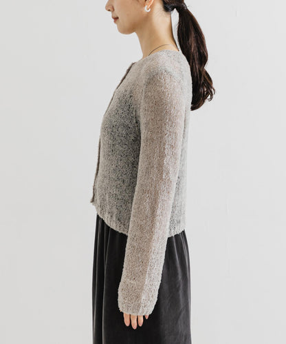 透視針織短款開衫