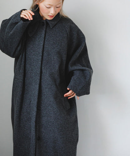 翻領繭型長款大衣