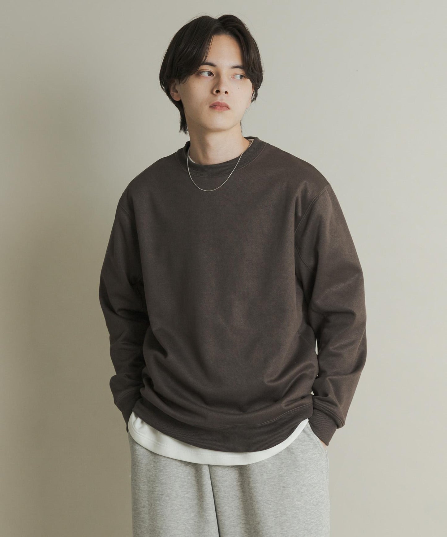 仿麂皮圓領衛衣