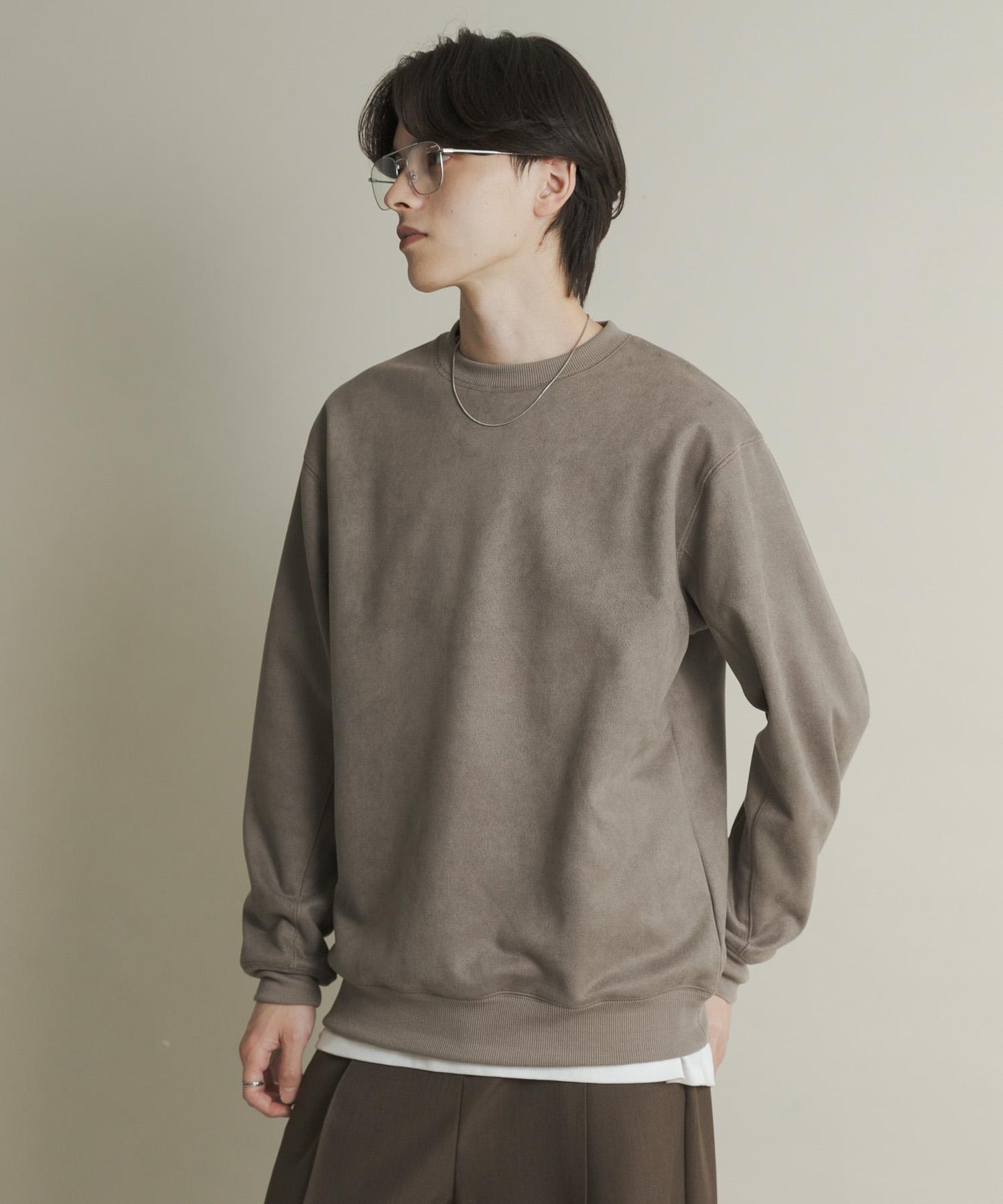 仿麂皮圓領衛衣