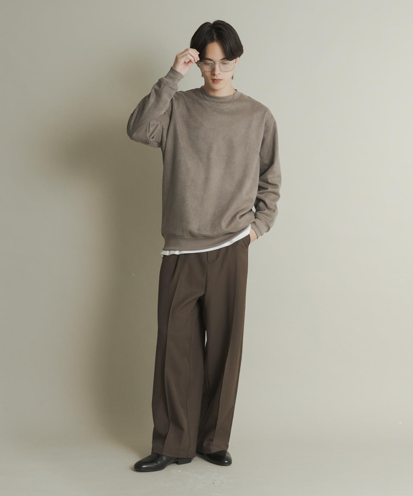 仿麂皮圓領衛衣