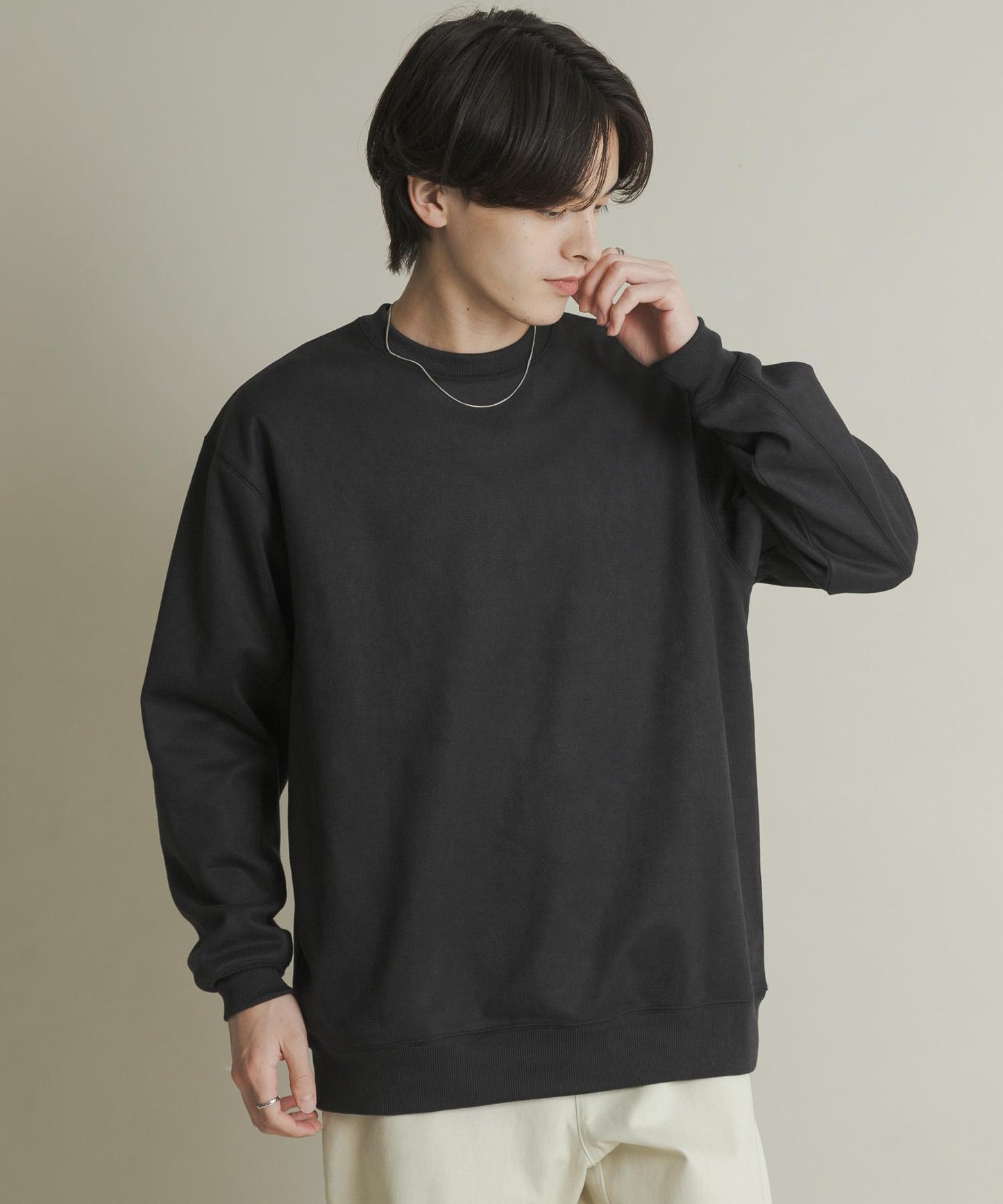 仿麂皮圓領衛衣