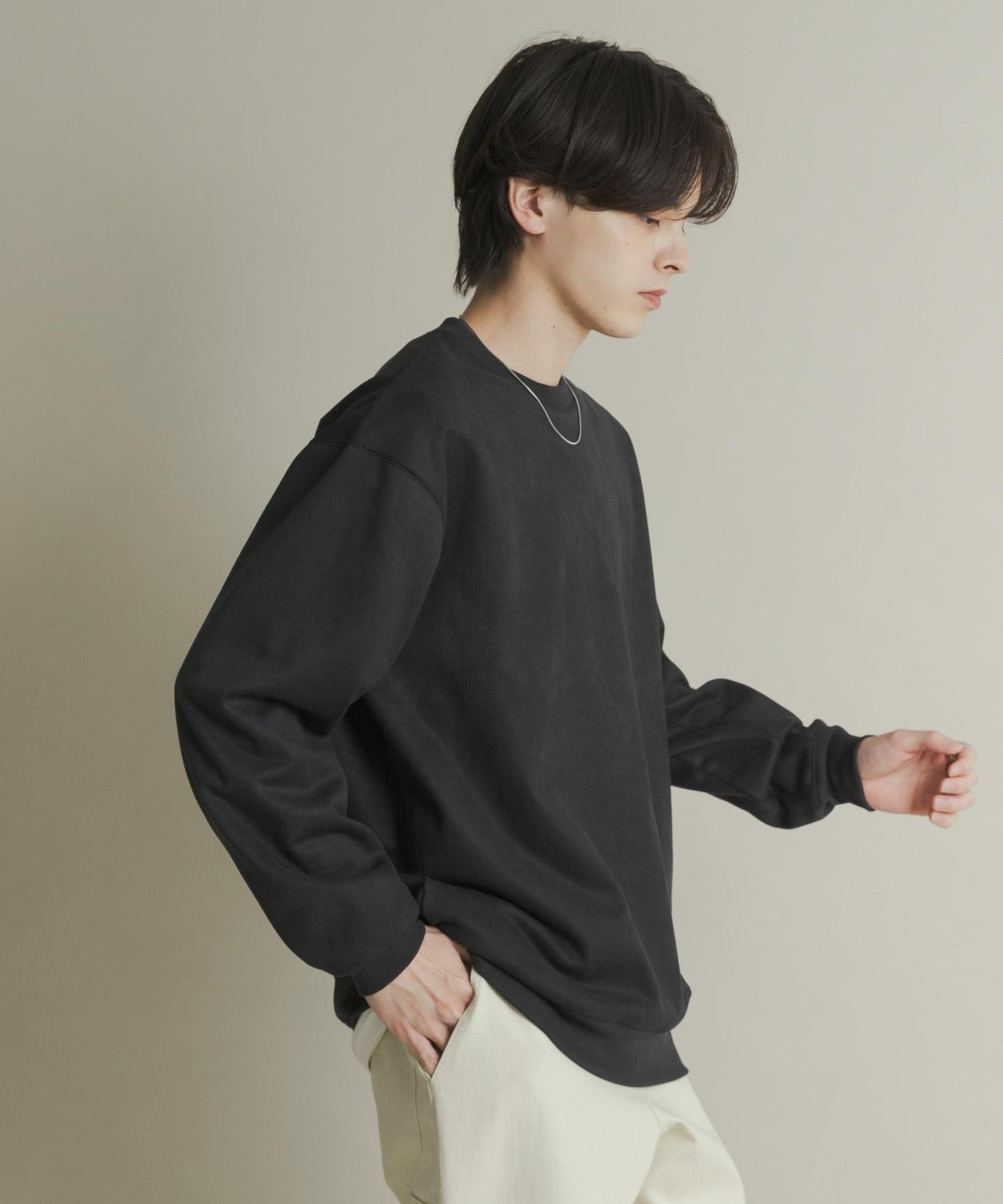 仿麂皮圓領衛衣