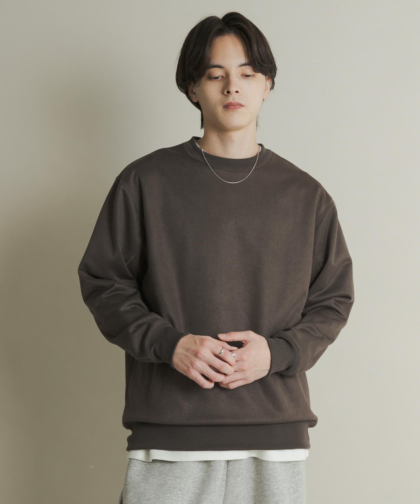 仿麂皮圓領衛衣