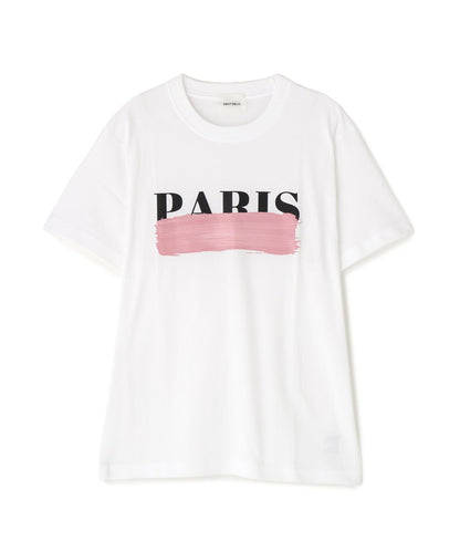 DROIT BELLO粉色印花PARIS短袖T恤