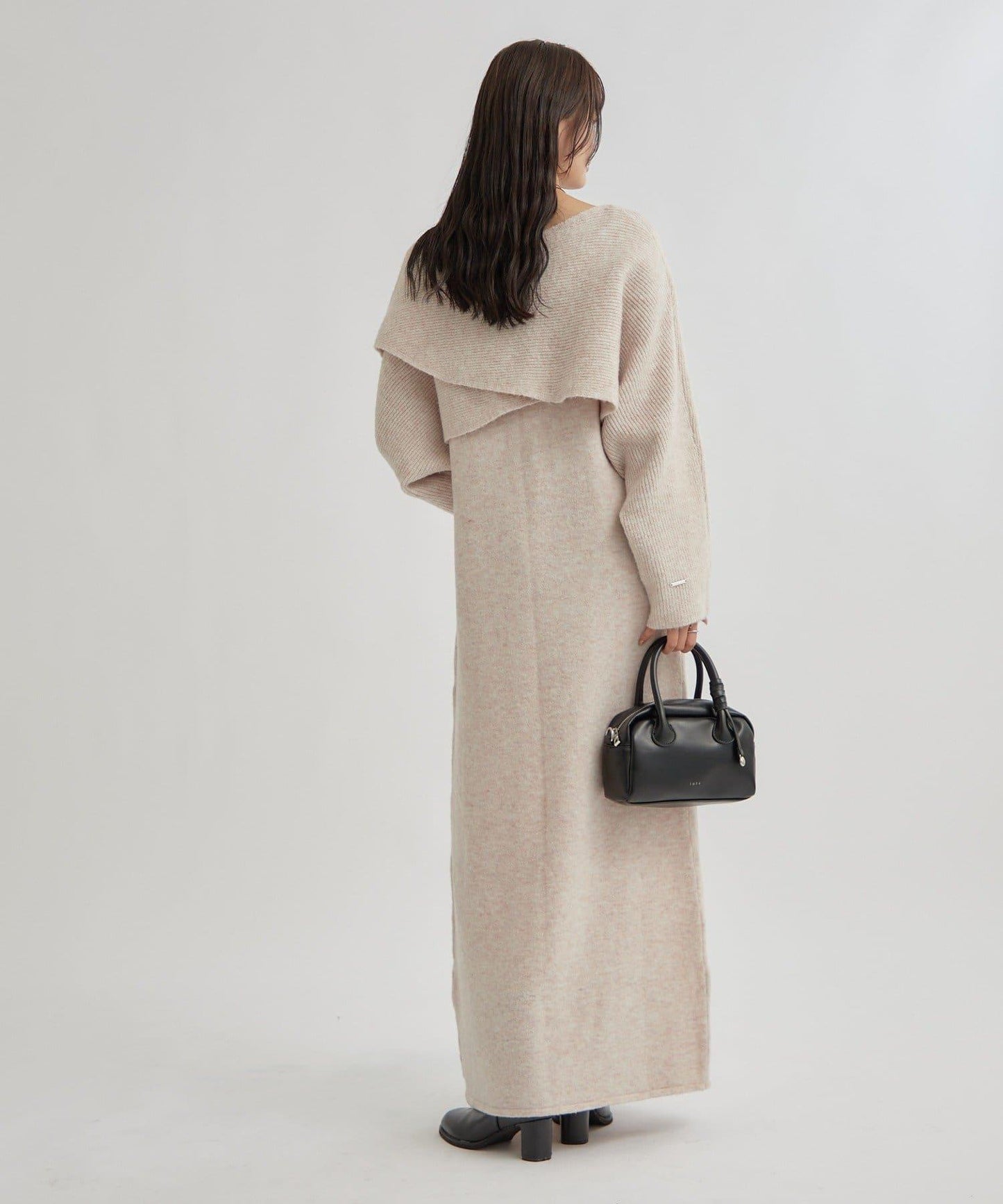 交叉針織連衣裙