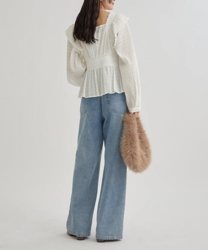 【mystic】方領褶皺襯衫