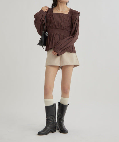 【mystic】方領褶皺襯衫