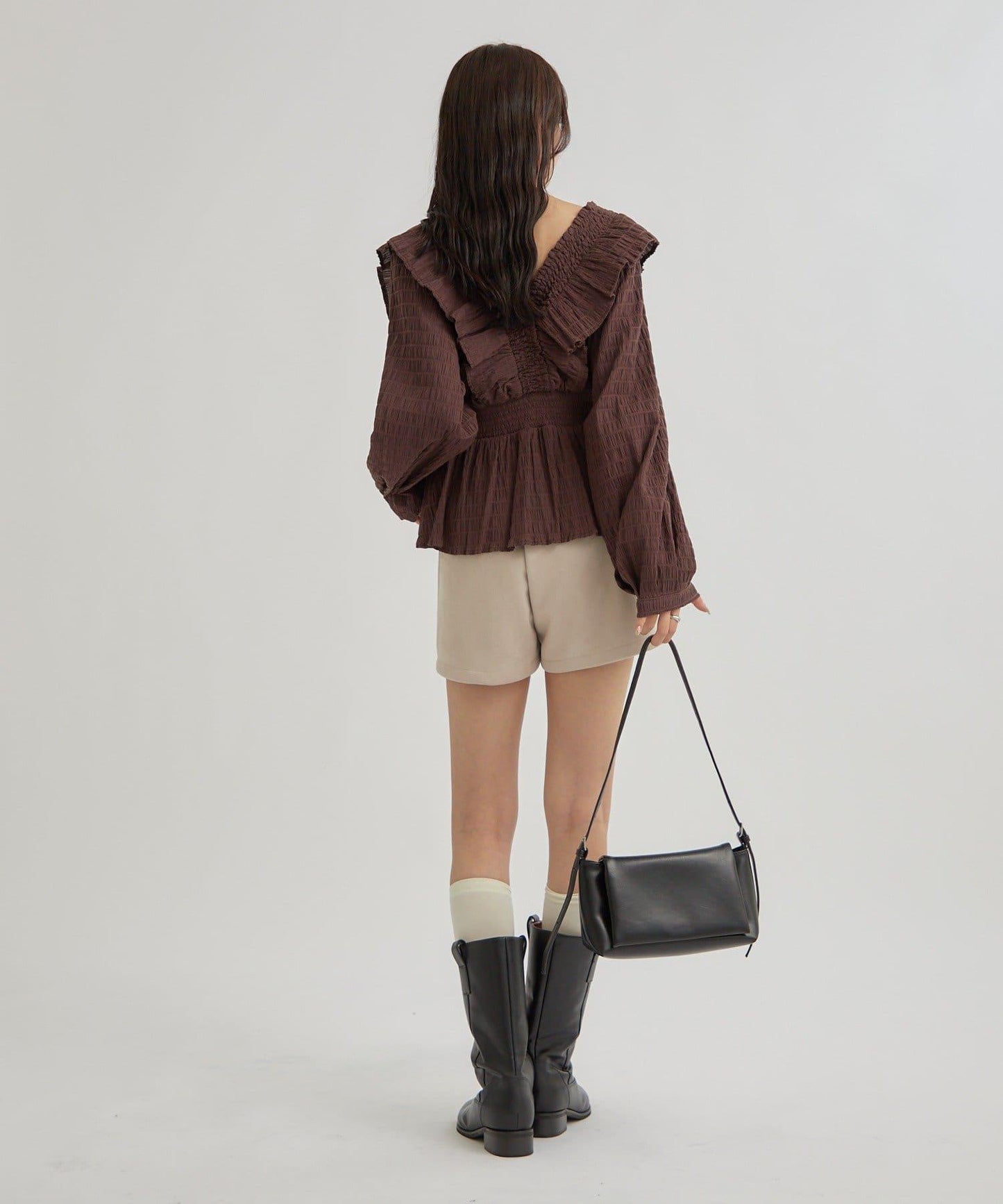 【mystic】方領褶皺襯衫