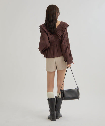 【mystic】方領褶皺襯衫