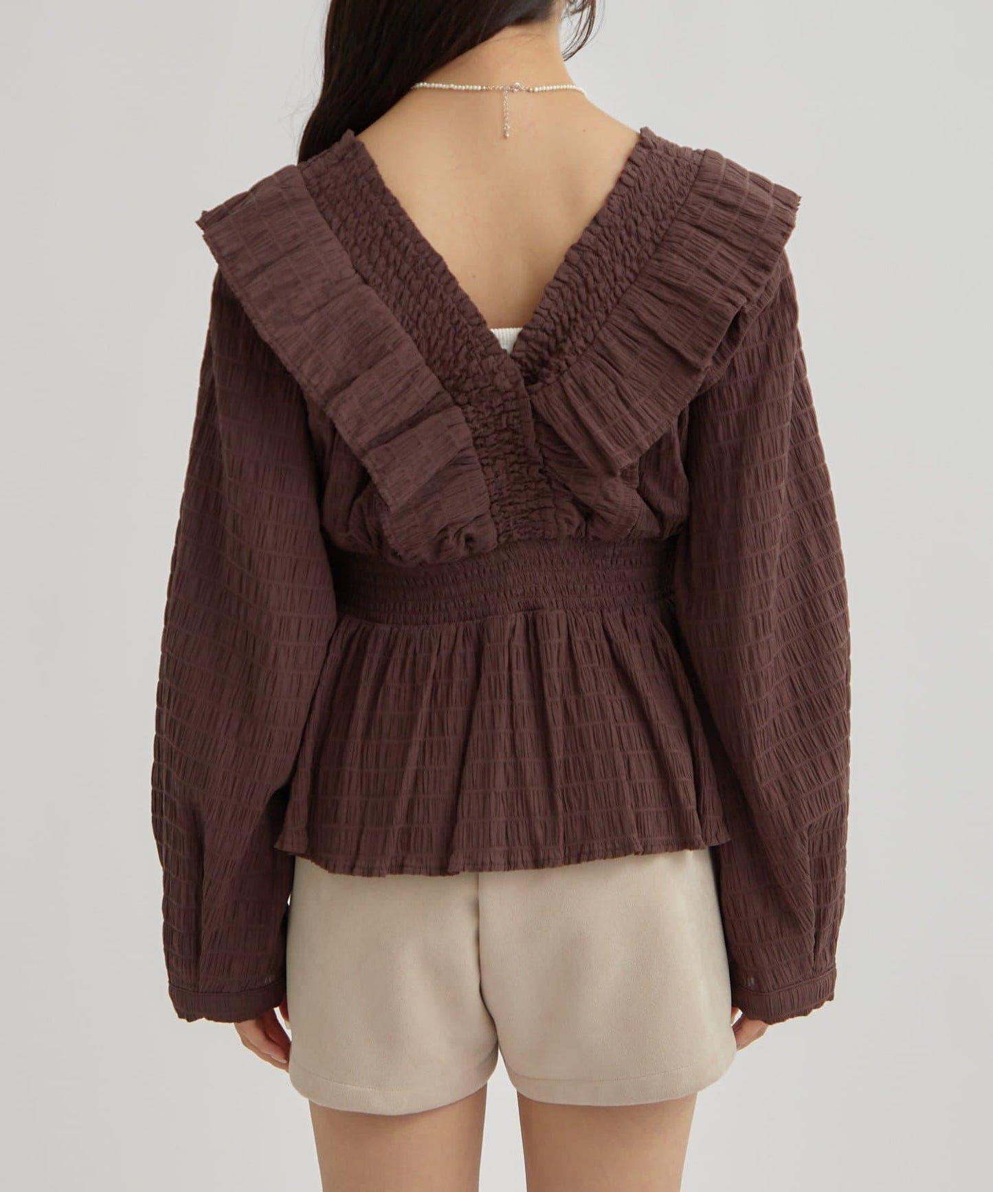 【mystic】方領褶皺襯衫