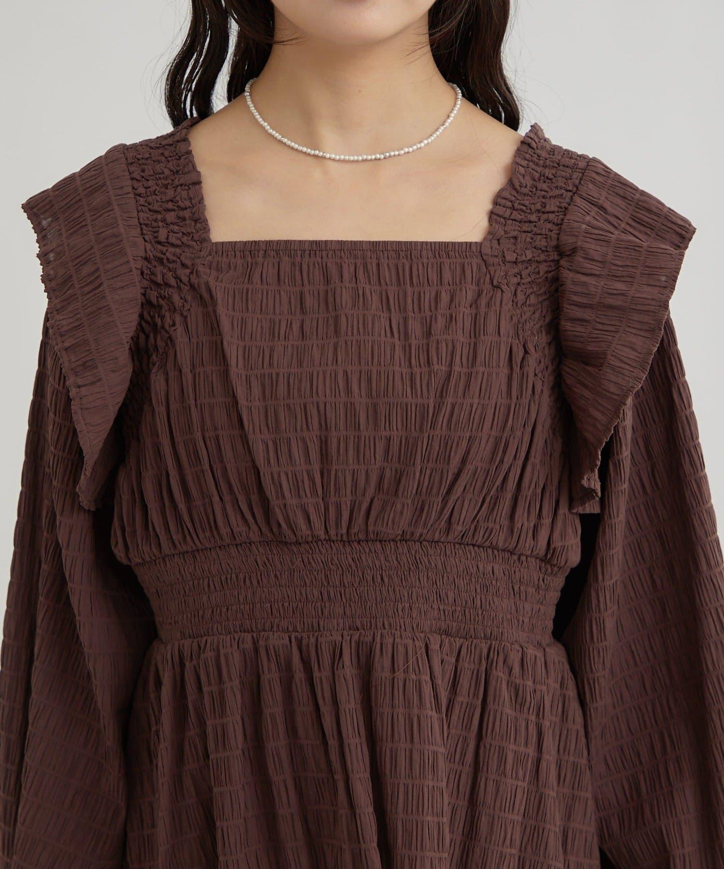 【mystic】方領褶皺襯衫