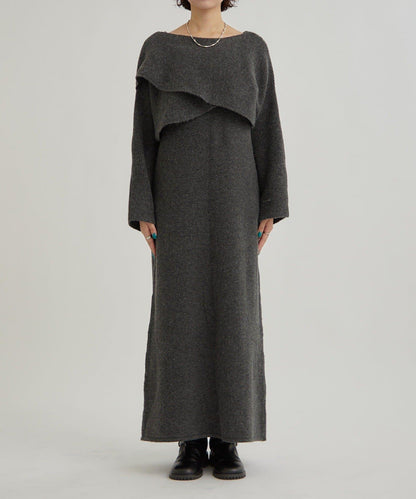 交叉針織連衣裙