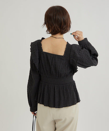 【mystic】方領褶皺襯衫