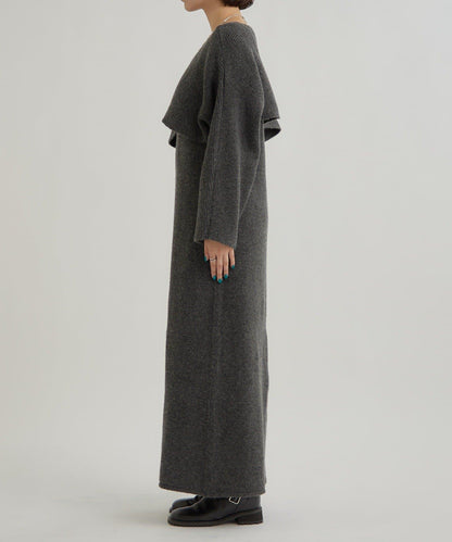 交叉針織連衣裙