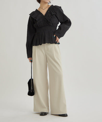 【mystic】方領褶皺襯衫