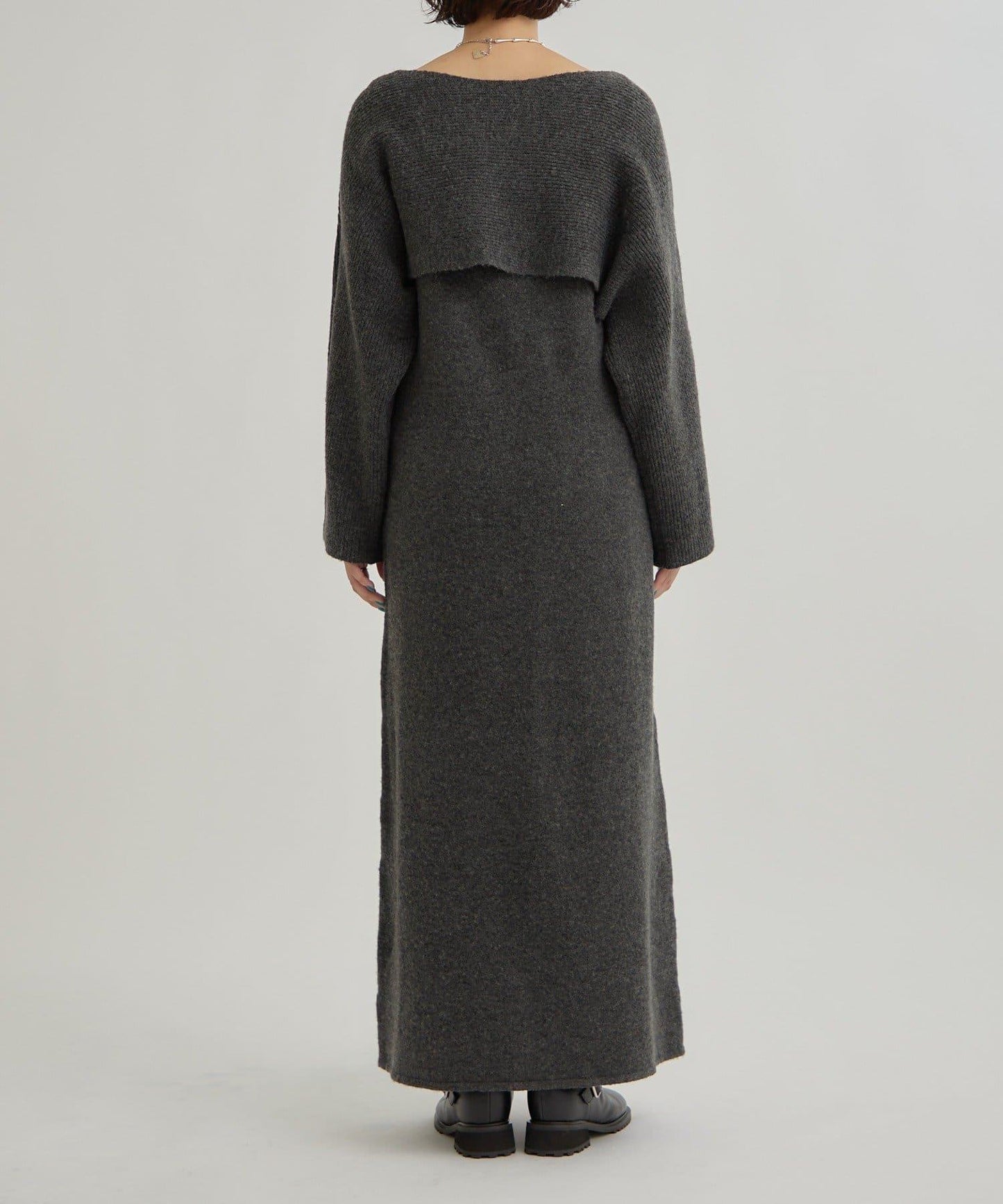 交叉針織連衣裙