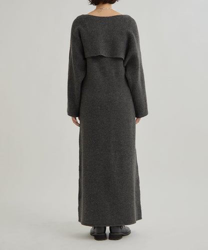 交叉針織連衣裙