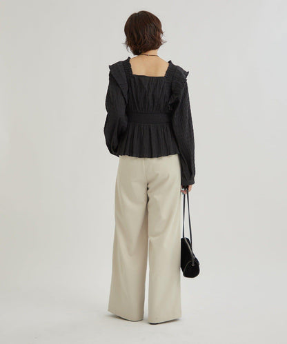 【mystic】方領褶皺襯衫