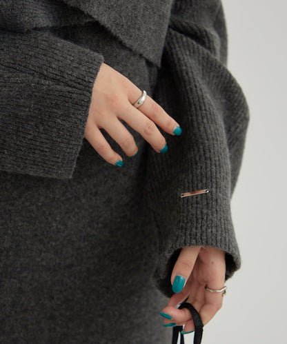 交叉針織連衣裙