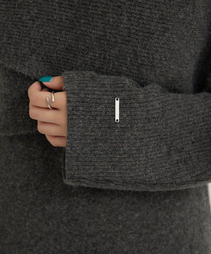 交叉針織連衣裙