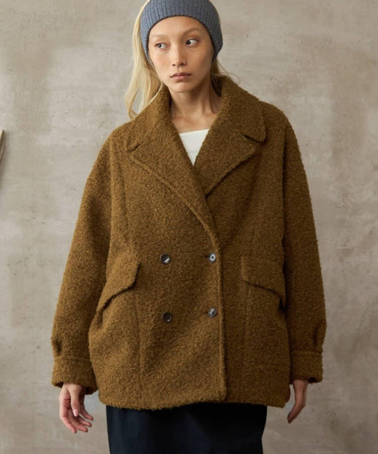 【paradigm】羊毛感仿羊羔絨寬鬆P大衣