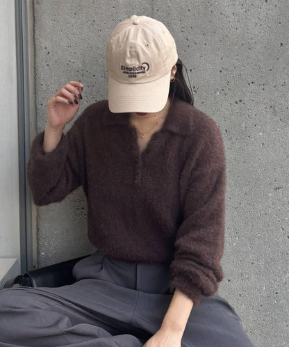 【PIKO企畫/】長絨毛針織POLO衫