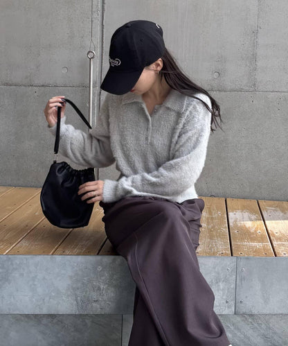 【PIKO企畫/】長絨毛針織POLO衫