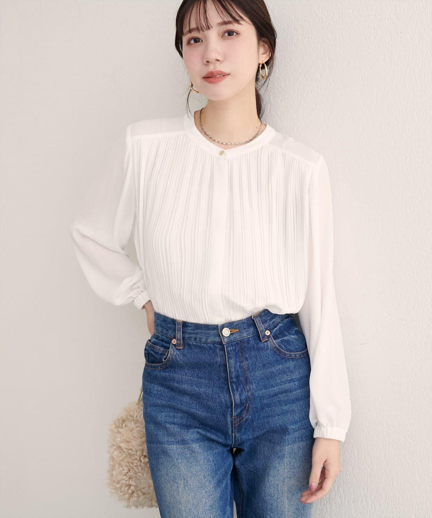 前後兩穿百褶襯衫