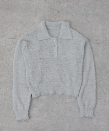 【PIKO企畫/】長絨毛針織POLO衫