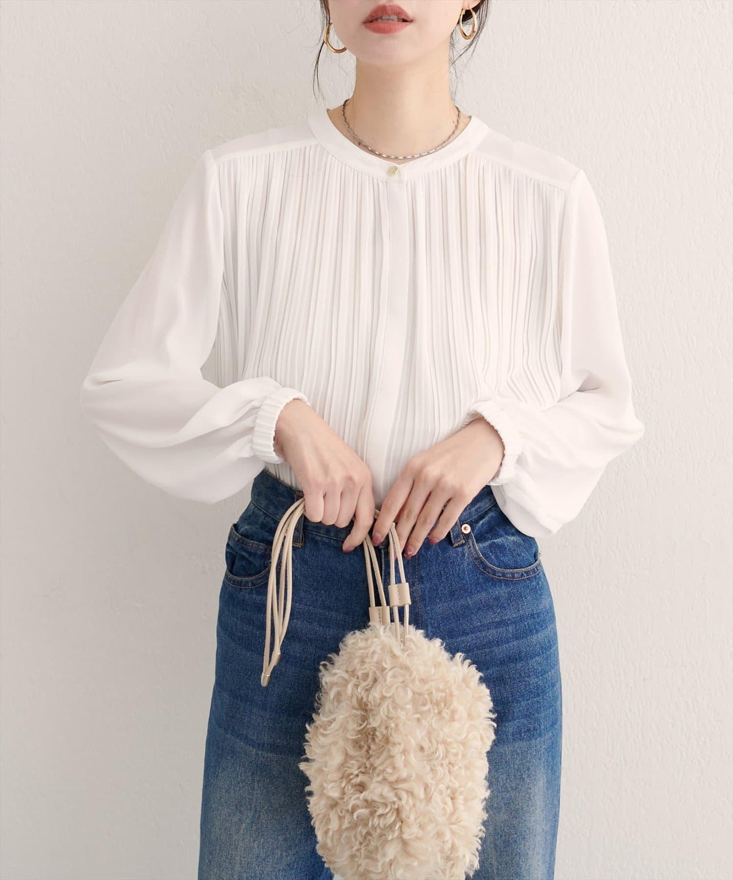 前後兩穿百褶襯衫