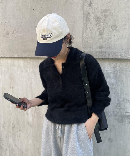 【PIKO企畫/】長絨毛針織POLO衫