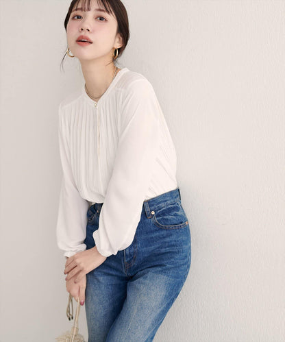 前後兩穿百褶襯衫