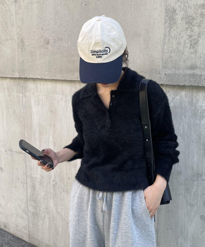 【PIKO企畫/】長絨毛針織POLO衫