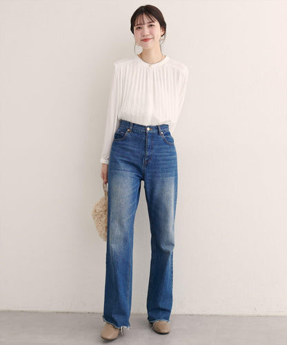 前後兩穿百褶襯衫