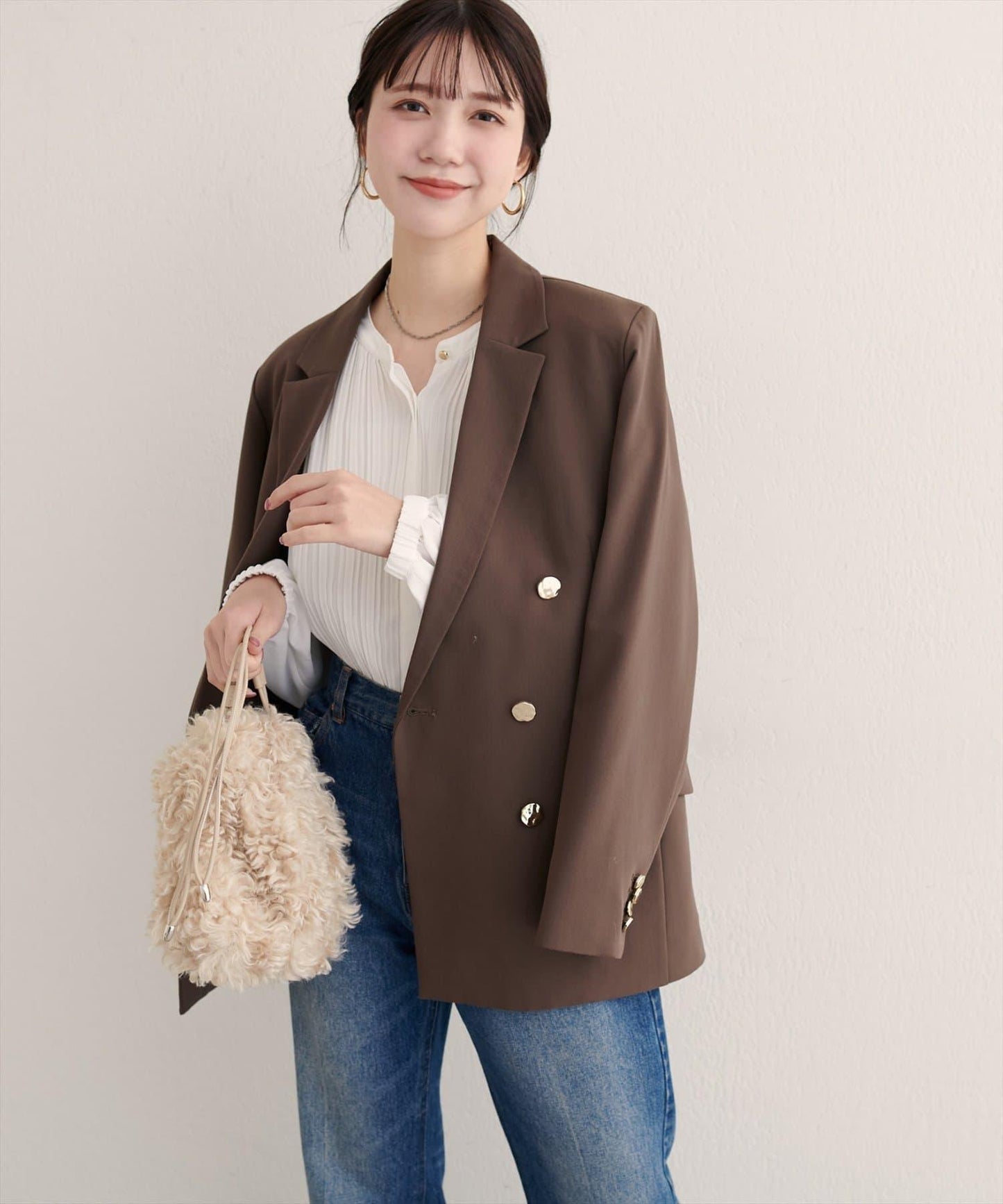 前後兩穿百褶襯衫