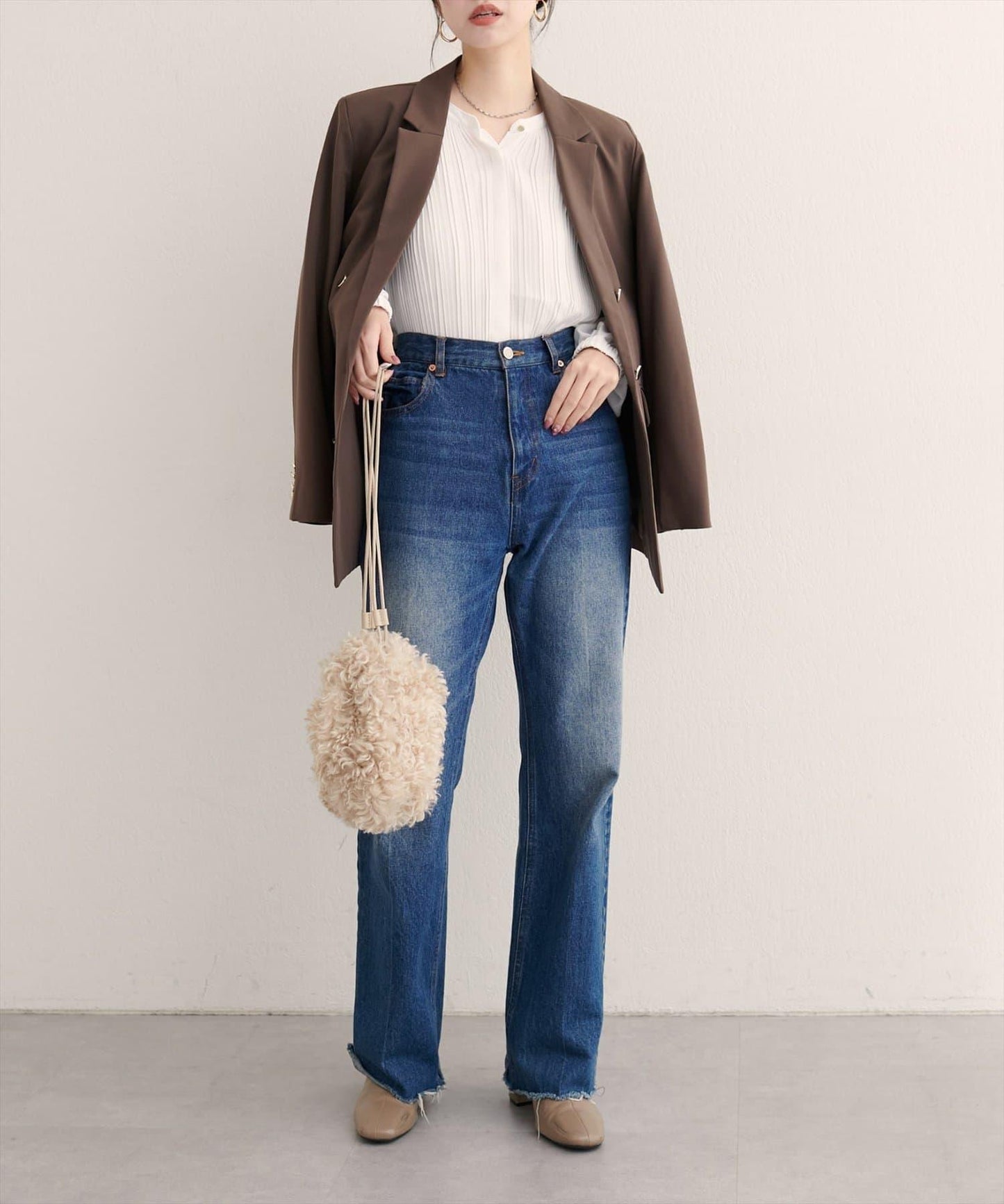 前後兩穿百褶襯衫