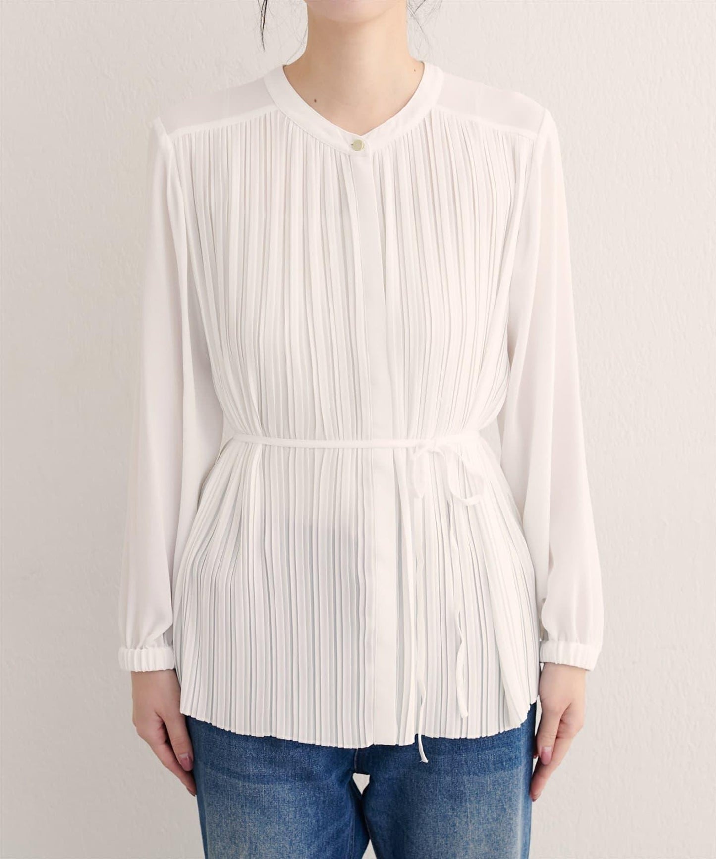 前後兩穿百褶襯衫