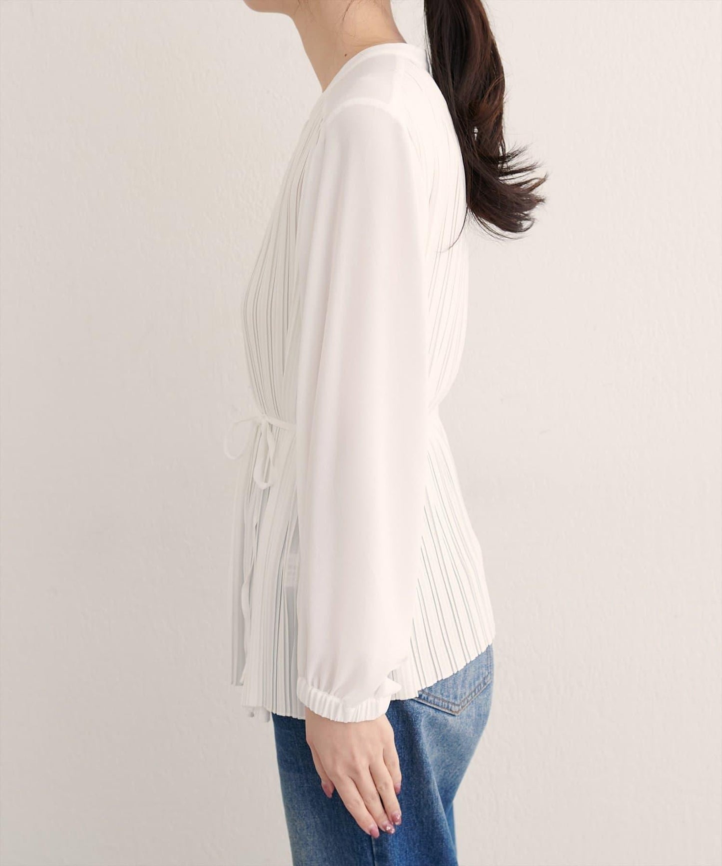 前後兩穿百褶襯衫