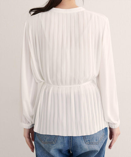 前後兩穿百褶襯衫