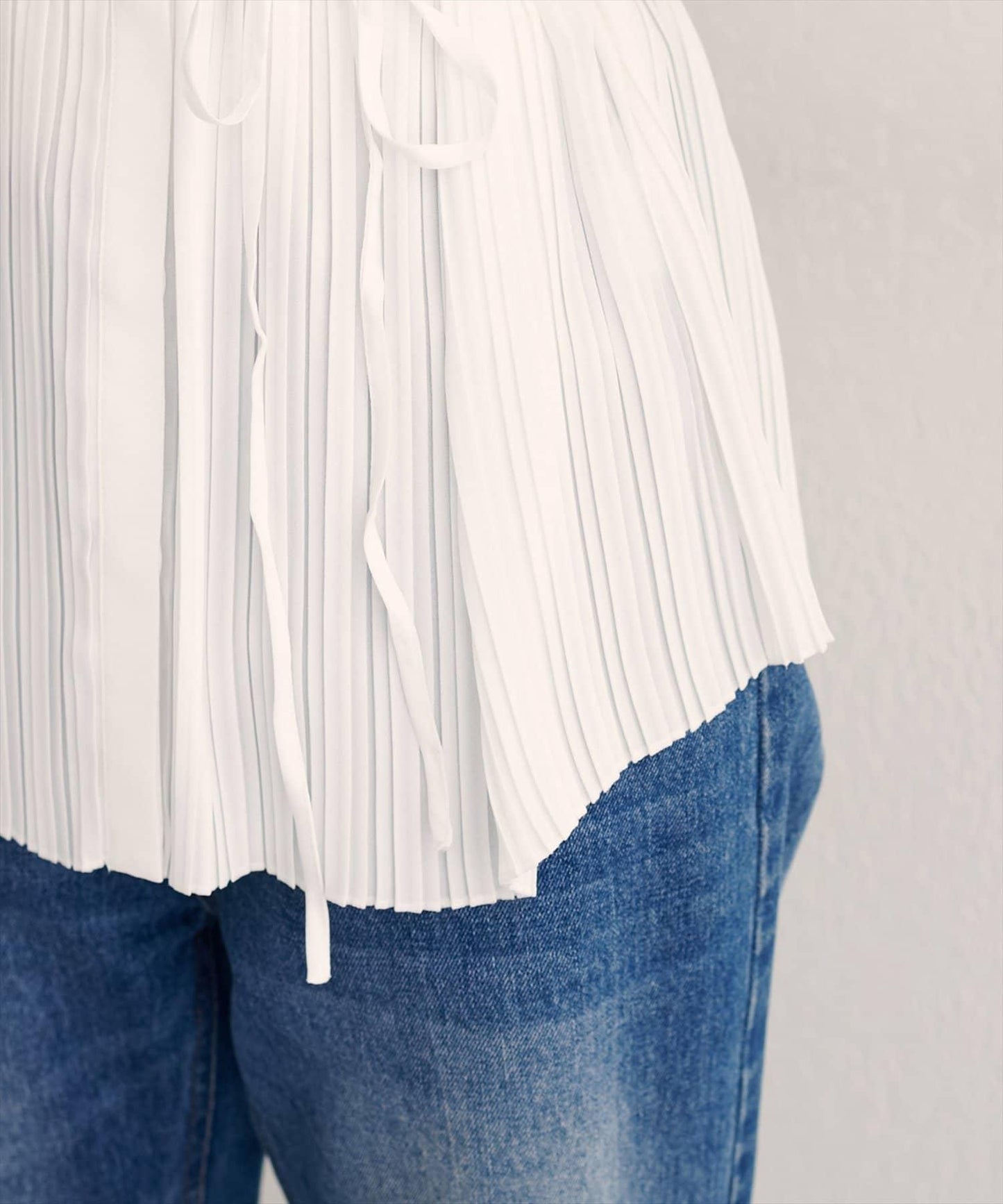 前後兩穿百褶襯衫