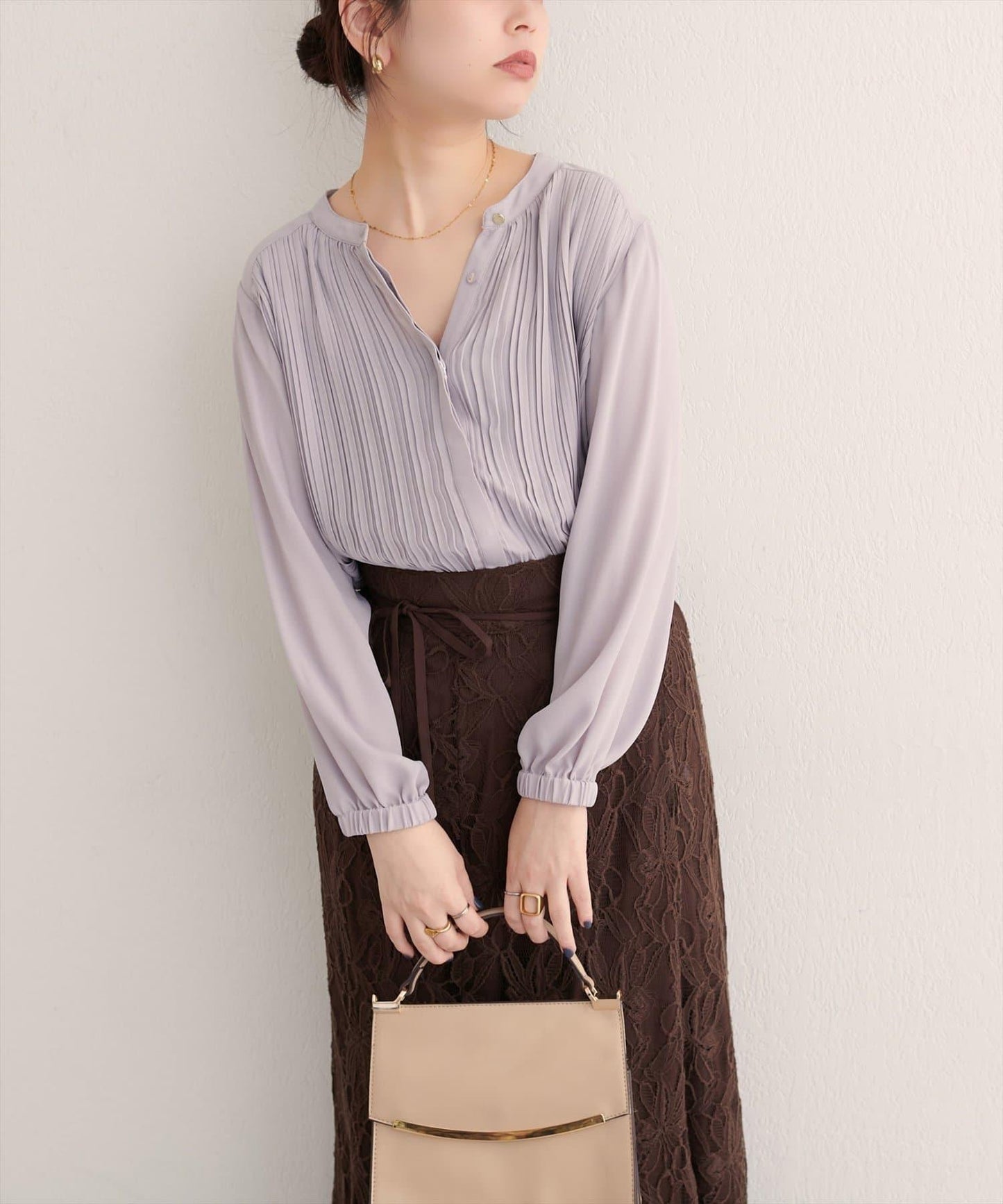 前後兩穿百褶襯衫