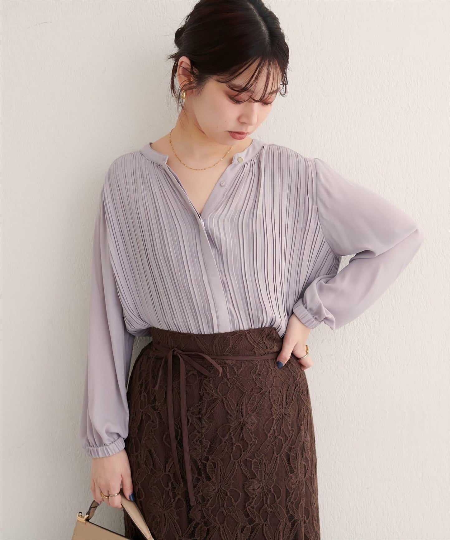 前後兩穿百褶襯衫